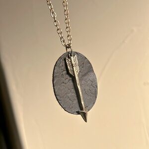 Western southwest arrow leather necklace